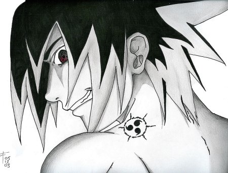 Итачи с шаринганом нарис