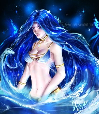 Голубоволосая девушка