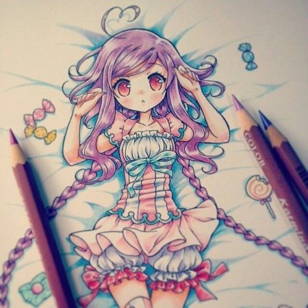 Миниатюрные рисунки аниме