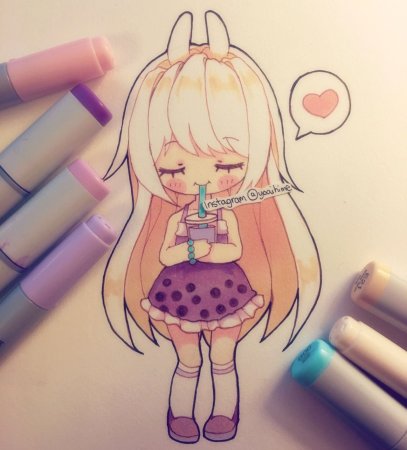 Рисунки для срисовки няшки