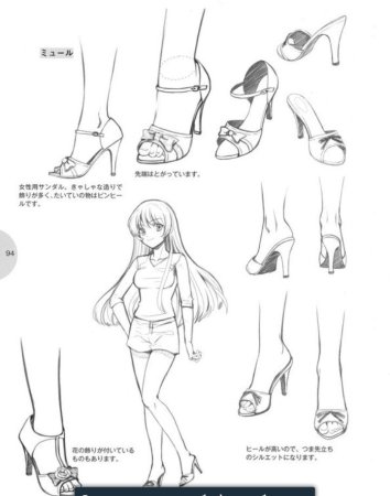 Аниме туфли рисование