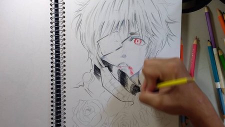 Канаки карандашом аниме