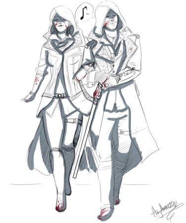 Ассасин Крид одежда скетч