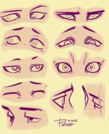 Мультяшный стиль рисования глаз