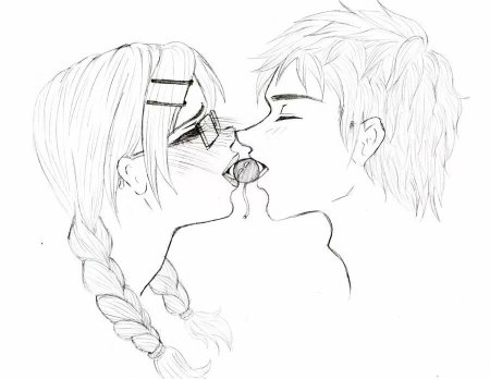 Раскраска поцелуй