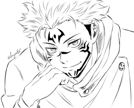 Сукуна рисунок карандашом