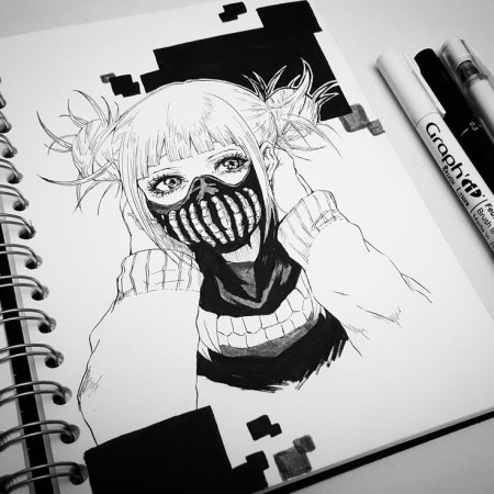 Рисунки чёрной ручкой