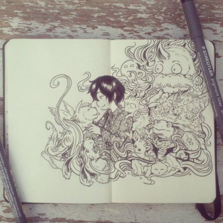 Зарисовки для скетчбука аниме