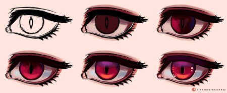Покрас аниме глаз в САИ