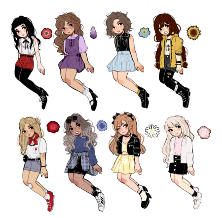 Стили рисования девушек