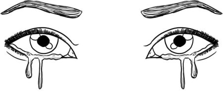 Глаз со слезой карандашом