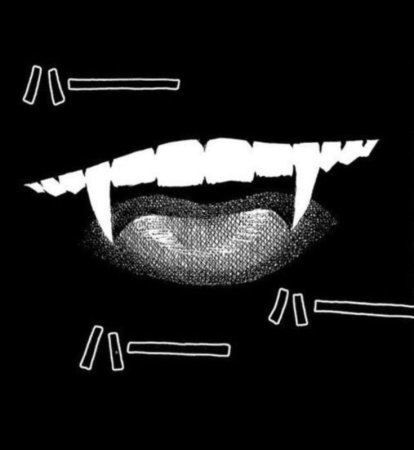 Наброски рта с клыками