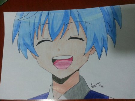 Аниме цветными карандашами