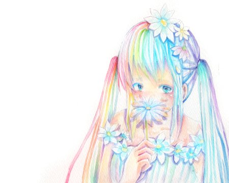 Аниме цветные волосы