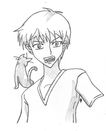 Раскраска аниме корзинка фруктов