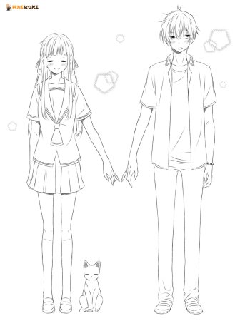 Раскраска аниме корзинка с фруктами