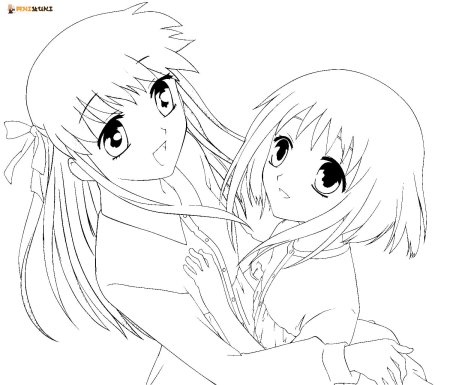 Раскраска аниме корзинка фруктов