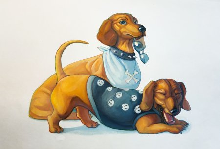 Такса и ребенок