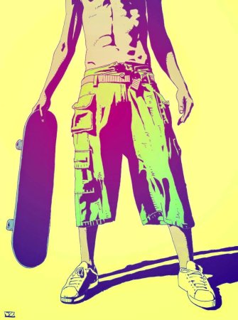 Скейтбордист арт