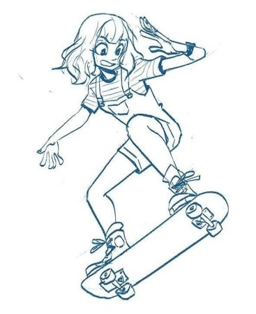 Позы для рисования на скейтборде