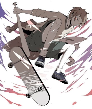 Мисаки Ято на скейте