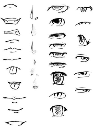 Аниме рты и носы