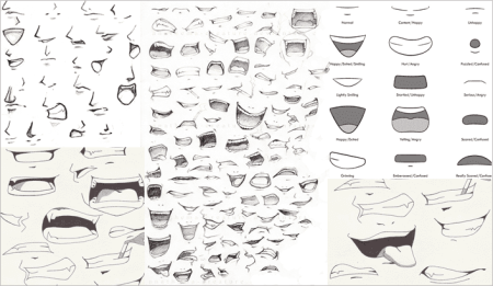 Аниме рты с клыками для рисования