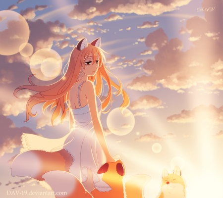 Кицунэ мультфильм девочка Лисичка