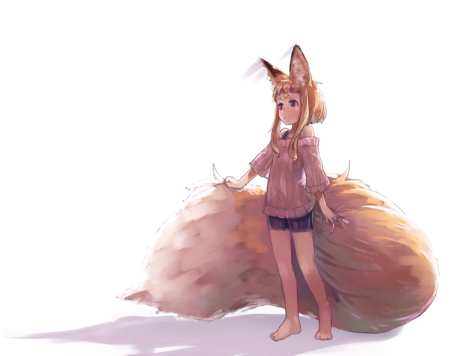 Девушка и Лис арт