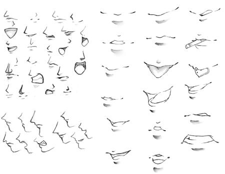 Аниме рты и носы