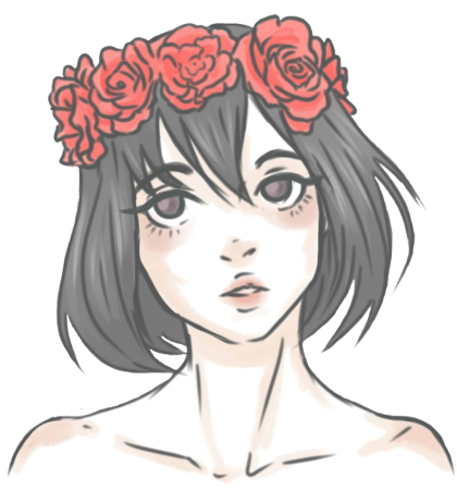 Венок нарисованный на голову