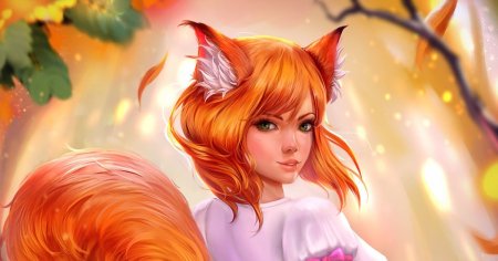 Рыжая девушка Лисичка