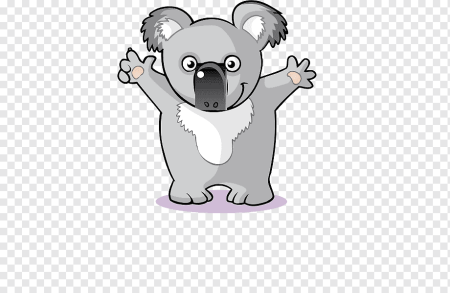 Коала мультяшная на белом фоне