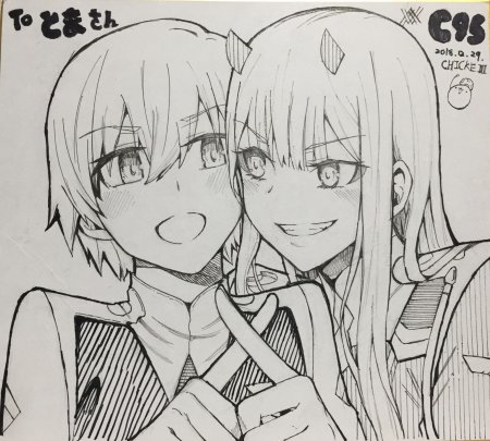 Аниме карандашом 02 и Хиро