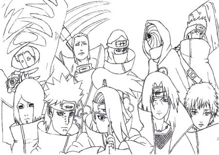 Раскраски Наруто Акацуки Наруто