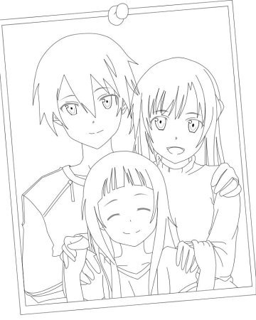 Раскраски аниме Асуна и Кирито