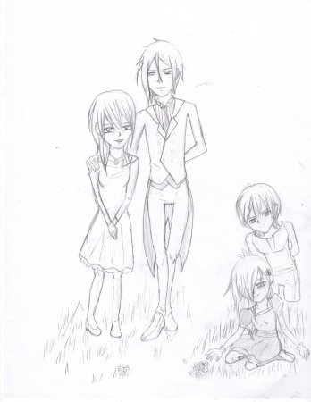 Рисунок семьи карандашом для срисовки