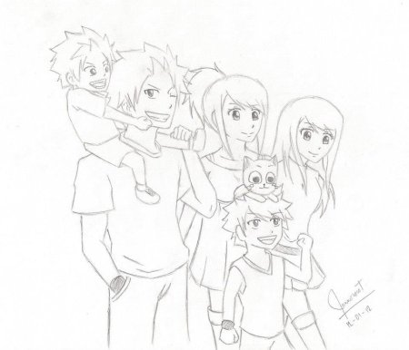 Семья рисунок аниме