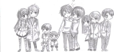 Семья рисунок аниме