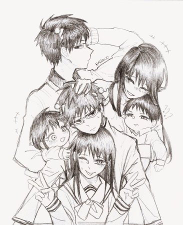 Аниме семья из 5 человек