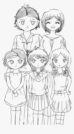 Шаблоны для рисования три девочки