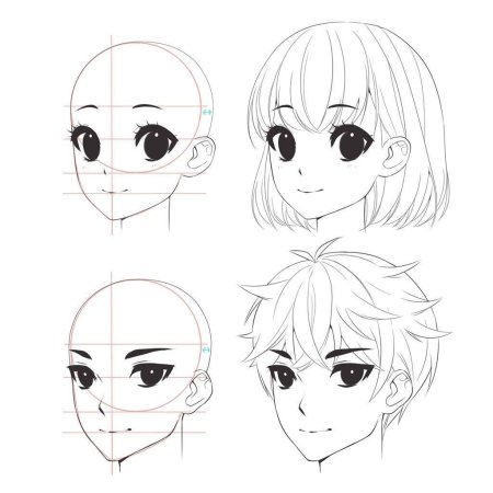 Аниме лицо девушки референс