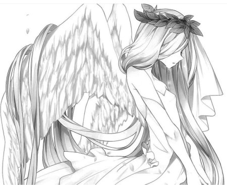 Аниме ангелы для раскрашивания