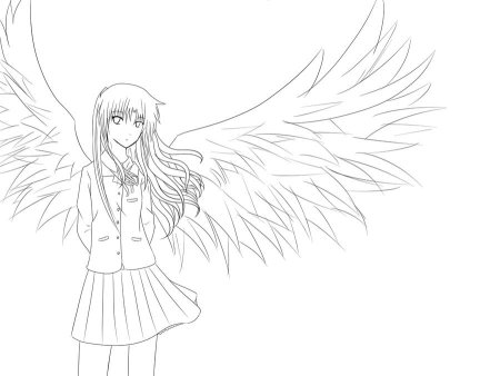 Аниме ангел карандашом