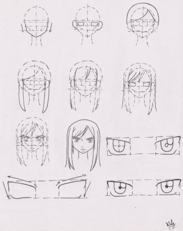 Схемы по рисованию аниме