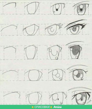 Аниме глаза туториал пошаговый