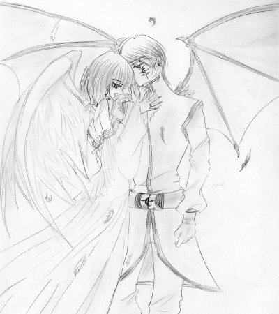 Раскраски аниме ангелы и демоны