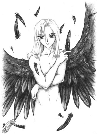 Аниме карандашом ангелы и демоны