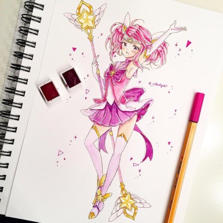 Красивые аниме рисунки в скетчбуке