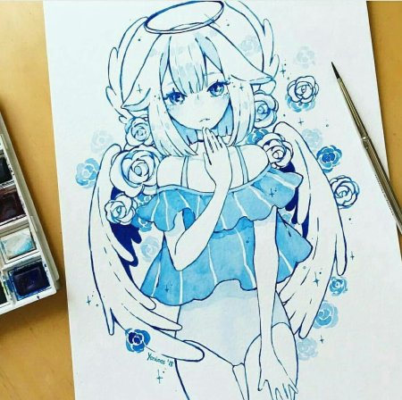 Аниме персонажи в скетчбуке